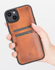 Funda tipo billetera de cuero Capri Snap On para iPhone 14 Plus