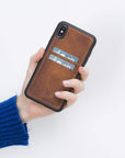 Funda tipo billetera de cuero Cosa Snap On para iPhone XS Max