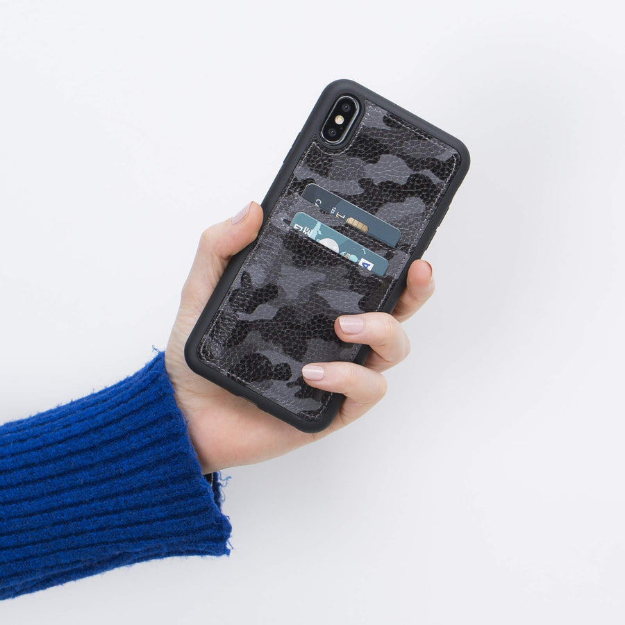 Funda tipo billetera de cuero Cosa Snap On para iPhone XS Max