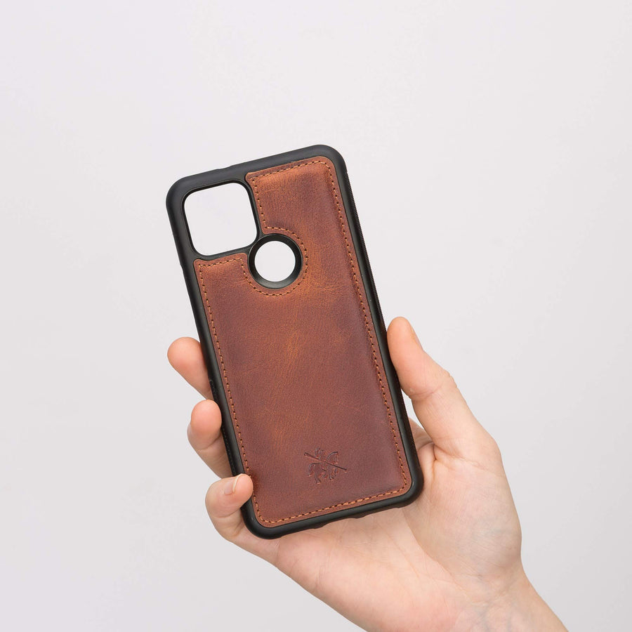 Funda de cuero Lucca Snap On para Google Pixel 5