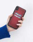 Funda tipo billetera de cuero Cosa Snap On para iPhone XS Max