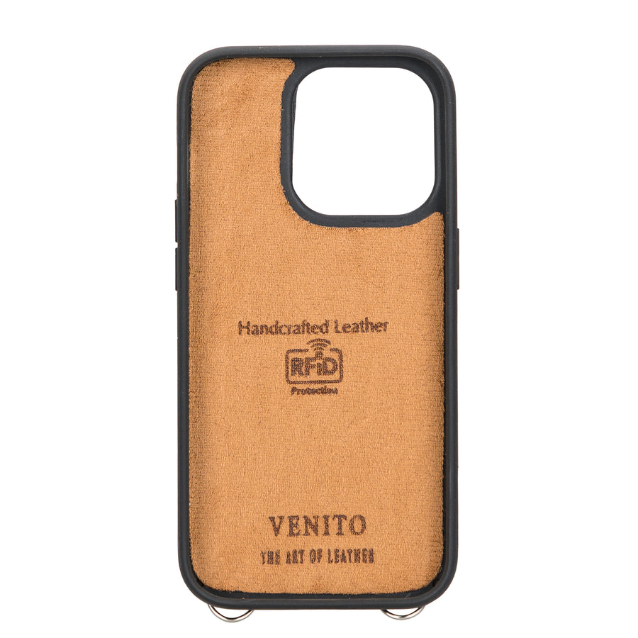 Fermo Funda de cuero para teléfono con billetera cruzada para iPhone 14 Pro Max