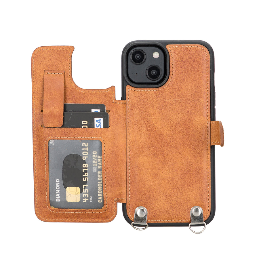 Fermo Leather Crossbody Wallet Phone Case for iPhone 14