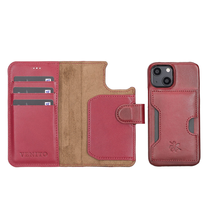 Funda tipo billetera de cuero con bloqueo RFID Florence para iPhone 14