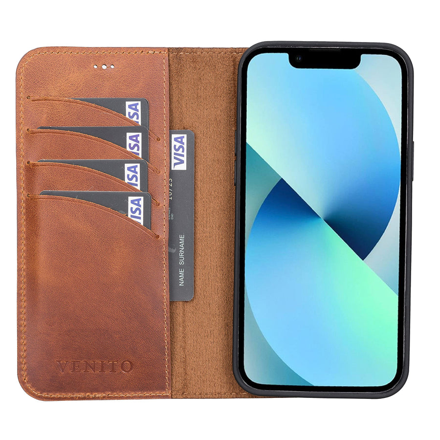 Funda tipo cartera de cuero desmontable con bloqueo RFID Ravenna para iPhone 13 Pro Max