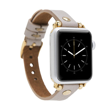 Leather Apple Watch Bands - Ferro Gold Trok Style