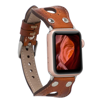 Leather Apple Watch Bands - Ronda Silver Trok Style