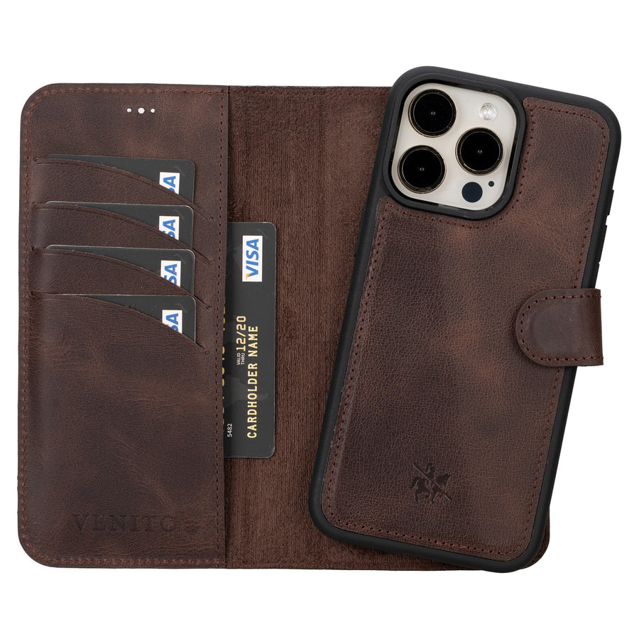 Ravenna RFID Blocking Detachable Leather Wallet Case for iPhone 15 Pro Max