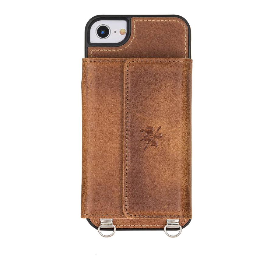 Bergamo Leather Crossbody Wallet Case for iPhone SE 2020 - SE 2022