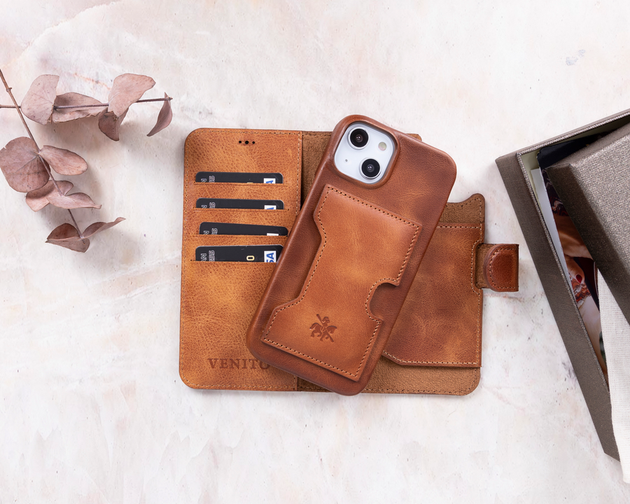 Verona iPhone XS Leather Flip-Back Wallet Case - Venito – Venito Leather