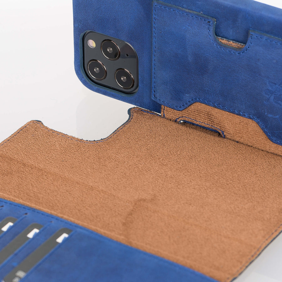 Blue Pouch Magnetic Detachable iPhone 12 Pro Max Leather Case