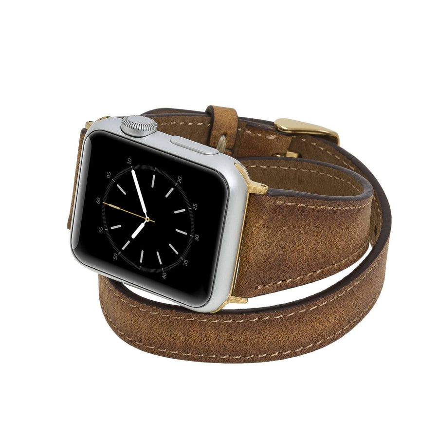 Sedona In Navy - Leather Luxury Apple Watch Band - Space Gray, Chalonne